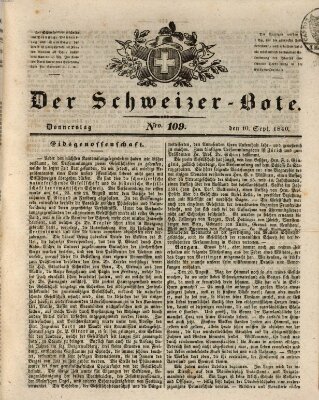 Der Schweizer-Bote Donnerstag 10. September 1840