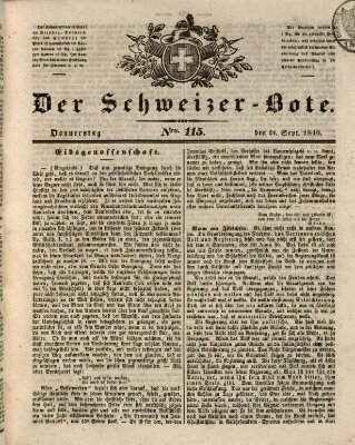 Der Schweizer-Bote Donnerstag 24. September 1840