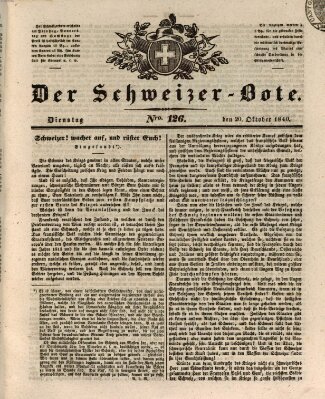 Der Schweizer-Bote Dienstag 20. Oktober 1840