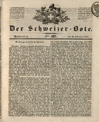 Der Schweizer-Bote Donnerstag 22. Oktober 1840