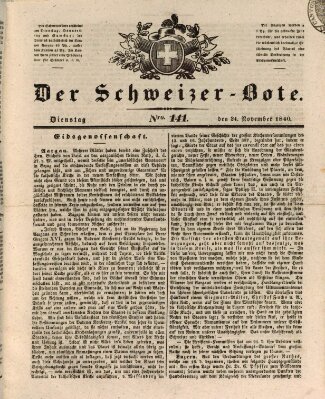 Der Schweizer-Bote Dienstag 24. November 1840