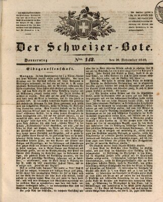 Der Schweizer-Bote Donnerstag 26. November 1840