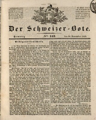 Der Schweizer-Bote Samstag 28. November 1840