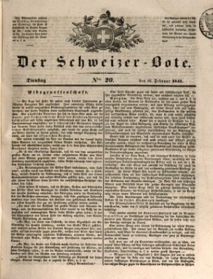 Der Schweizer-Bote Dienstag 16. Februar 1841