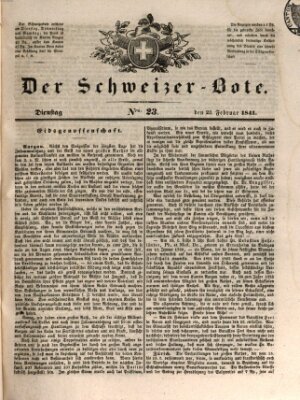 Der Schweizer-Bote Dienstag 23. Februar 1841