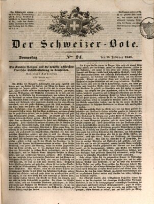 Der Schweizer-Bote Donnerstag 25. Februar 1841