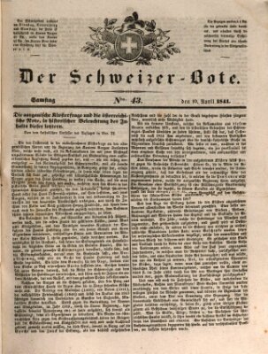 Der Schweizer-Bote Samstag 10. April 1841