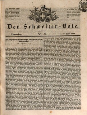 Der Schweizer-Bote Donnerstag 15. April 1841