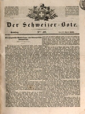 Der Schweizer-Bote Samstag 17. April 1841