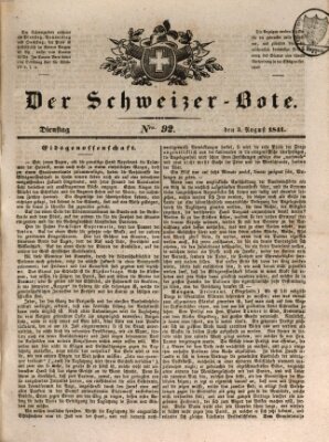 Der Schweizer-Bote Dienstag 3. August 1841