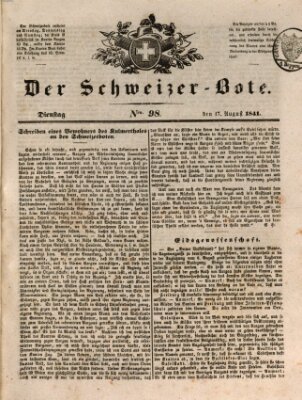 Der Schweizer-Bote Dienstag 17. August 1841