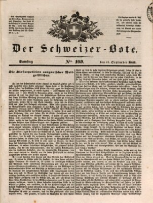 Der Schweizer-Bote Samstag 11. September 1841