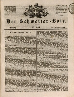 Der Schweizer-Bote Samstag 2. Oktober 1841