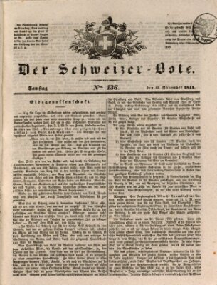 Der Schweizer-Bote Samstag 13. November 1841