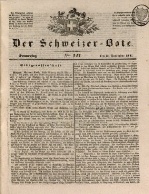 Der Schweizer-Bote Donnerstag 25. November 1841