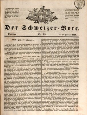 Der Schweizer-Bote Dienstag 22. Februar 1842