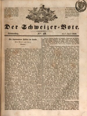 Der Schweizer-Bote Donnerstag 7. April 1842