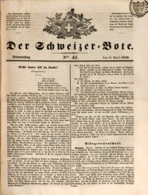 Der Schweizer-Bote Donnerstag 14. April 1842