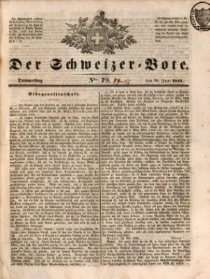 Der Schweizer-Bote Donnerstag 30. Juni 1842