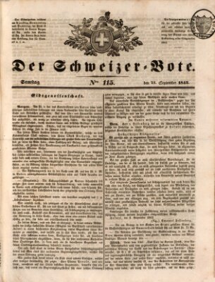 Der Schweizer-Bote Samstag 24. September 1842