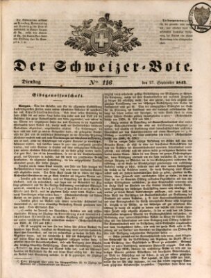 Der Schweizer-Bote Dienstag 27. September 1842