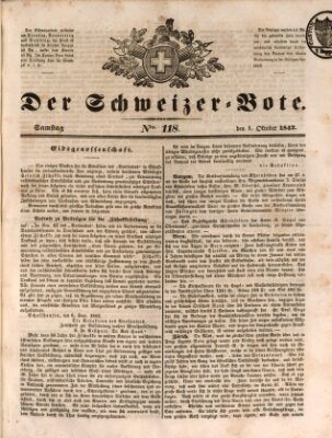 Der Schweizer-Bote Samstag 1. Oktober 1842