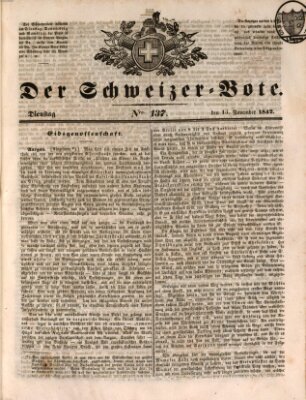 Der Schweizer-Bote Sonntag 13. November 1842