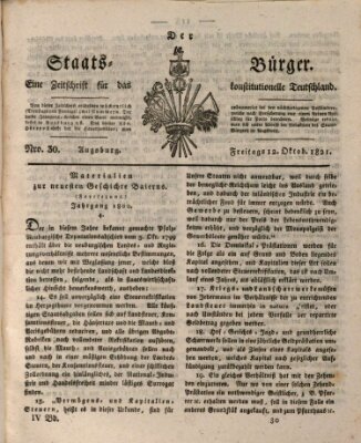 Der Staats-Bürger Freitag 12. Oktober 1821