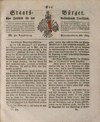 Der Staats-Bürger Samstag 12. Oktober 1822