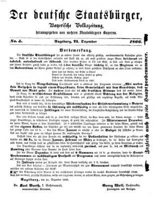 Der deutsche Staatsbürger Freitag 21. Dezember 1866