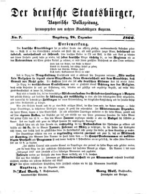 Der deutsche Staatsbürger Freitag 28. Dezember 1866