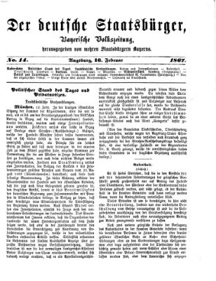 Der deutsche Staatsbürger Samstag 16. Februar 1867