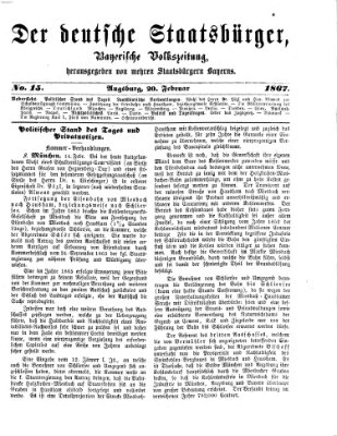 Der deutsche Staatsbürger Mittwoch 20. Februar 1867