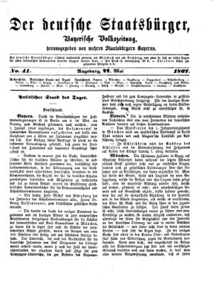 Der deutsche Staatsbürger Mittwoch 22. Mai 1867