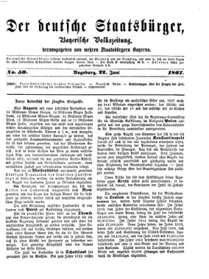 Der deutsche Staatsbürger Samstag 22. Juni 1867