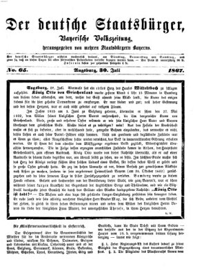 Der deutsche Staatsbürger Dienstag 30. Juli 1867