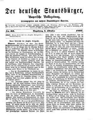 Der deutsche Staatsbürger Dienstag 1. Oktober 1867