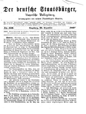 Der deutsche Staatsbürger Samstag 28. Dezember 1867