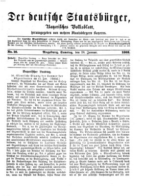 Der deutsche Staatsbürger Samstag 18. Januar 1868