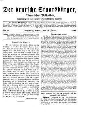 Der deutsche Staatsbürger Montag 20. Januar 1868