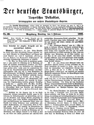 Der deutsche Staatsbürger Samstag 1. Februar 1868