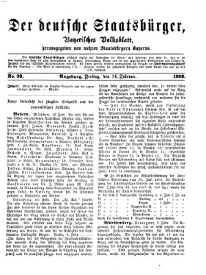 Der deutsche Staatsbürger Freitag 14. Februar 1868