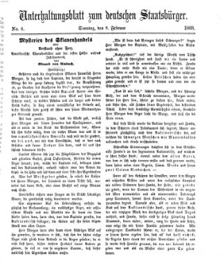 Der deutsche Staatsbürger Sonntag 9. Februar 1868