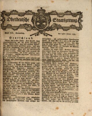 Oberdeutsche Staatszeitung Donnerstag 25. Januar 1787