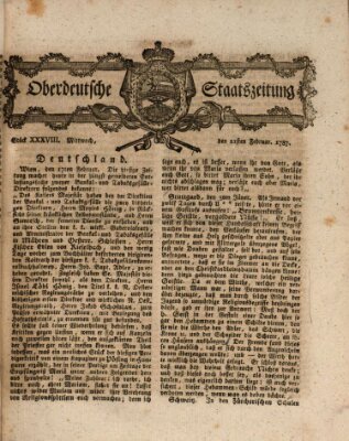 Oberdeutsche Staatszeitung Mittwoch 21. Februar 1787