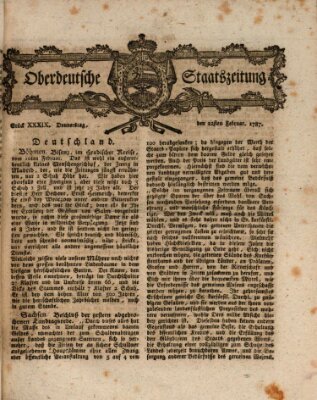 Oberdeutsche Staatszeitung Donnerstag 22. Februar 1787