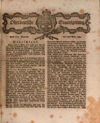 Oberdeutsche Staatszeitung Mittwoch 14. März 1787