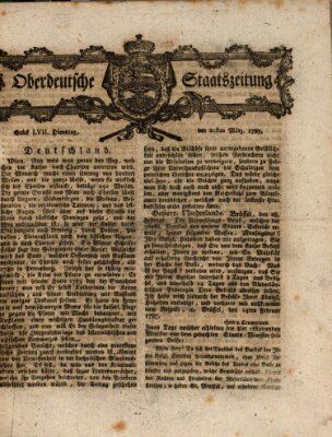 Oberdeutsche Staatszeitung Dienstag 20. März 1787