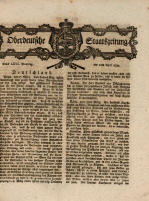 Oberdeutsche Staatszeitung Montag 2. April 1787