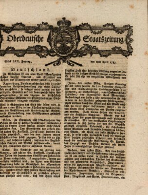 Oberdeutsche Staatszeitung Freitag 6. April 1787